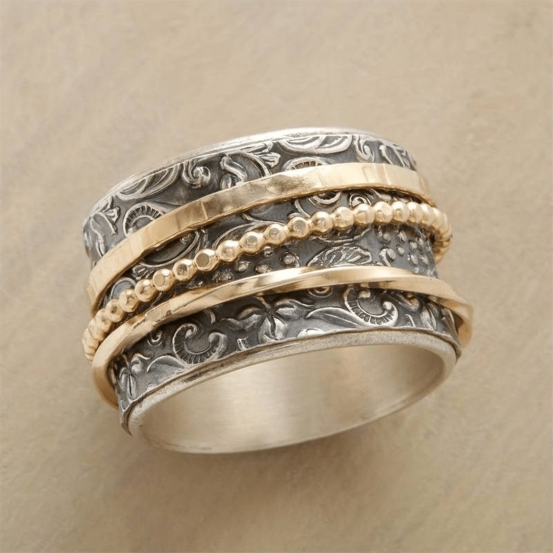 Celestine Vintage Gold & Silver Antique Ring
