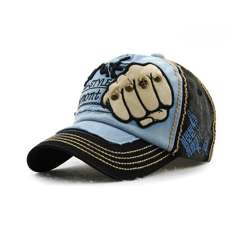 Rebel Embroidered Fist Denim Cap