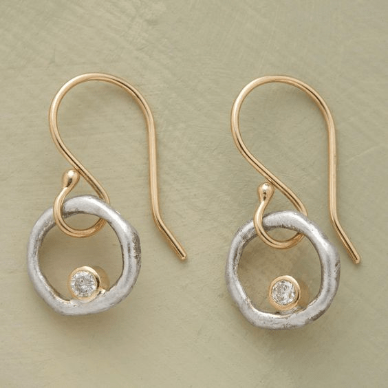 Celestia Vintage Gold & Silver Zirconia Drop Earrings