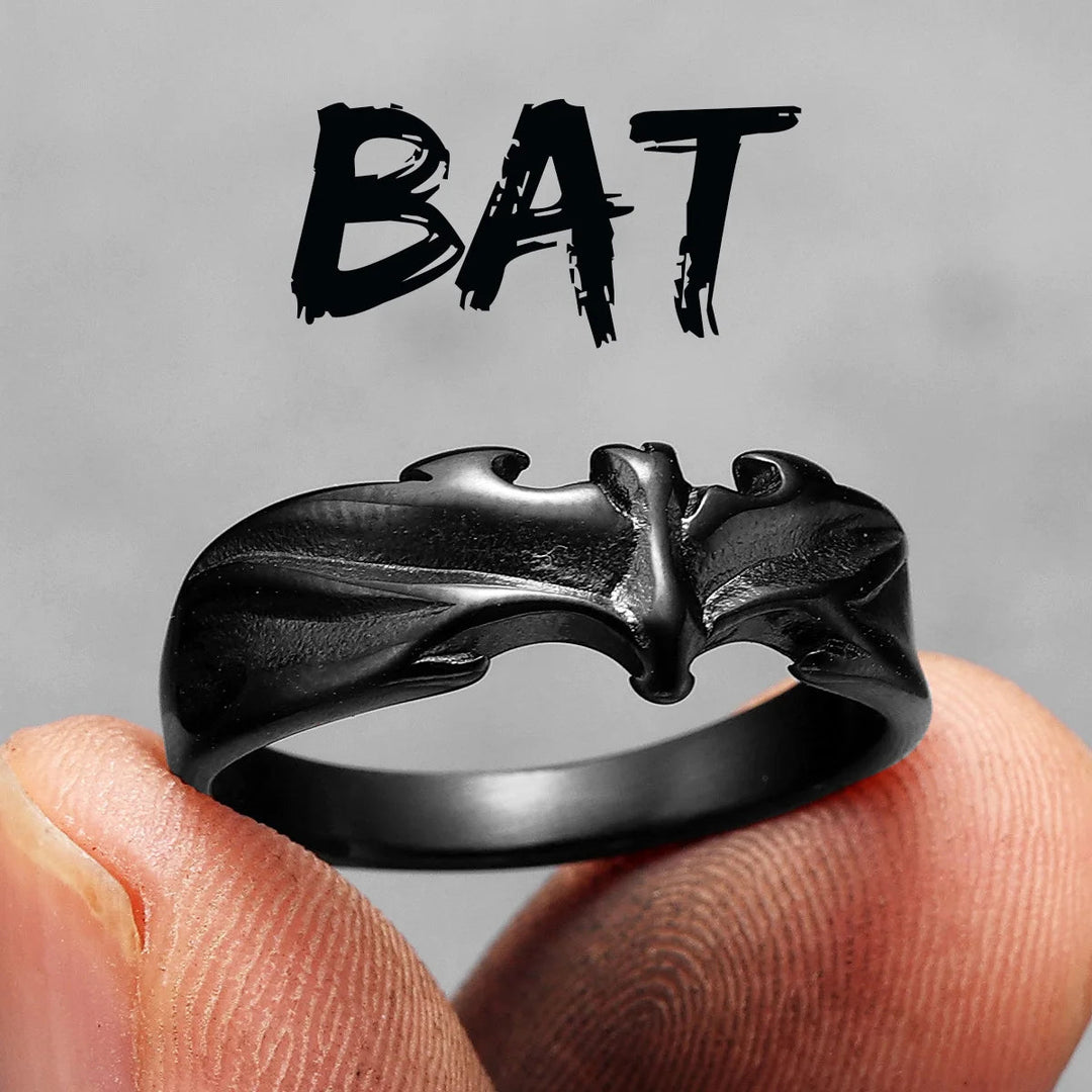 Gotham Stainless Steel Bat Ring