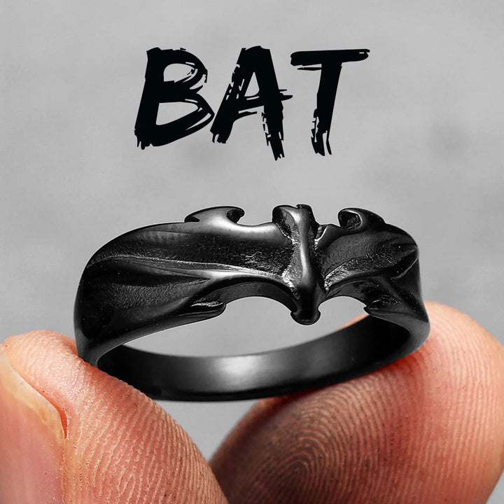 Gotham Stainless Steel Bat Ring