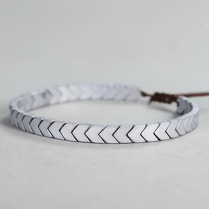 Chevron Hematite Adjustable Bracelet