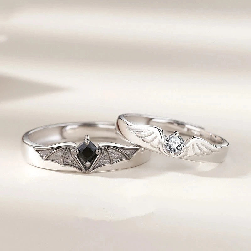 Celestial Adjustable Crystal Couple Rings Set of 2