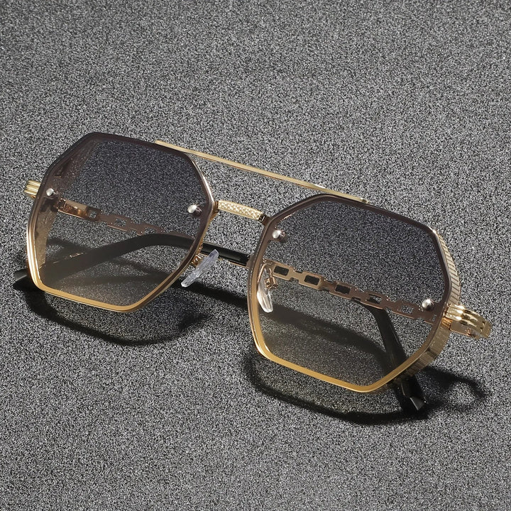 Renzo Hexagonal Metal Sunglasses