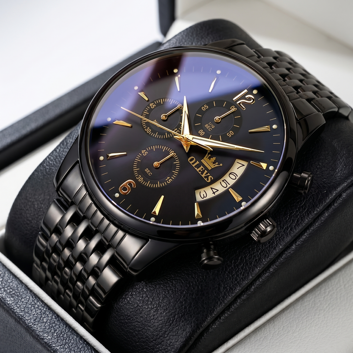 Caldwell Moon Phase Stainless Steel Watch
