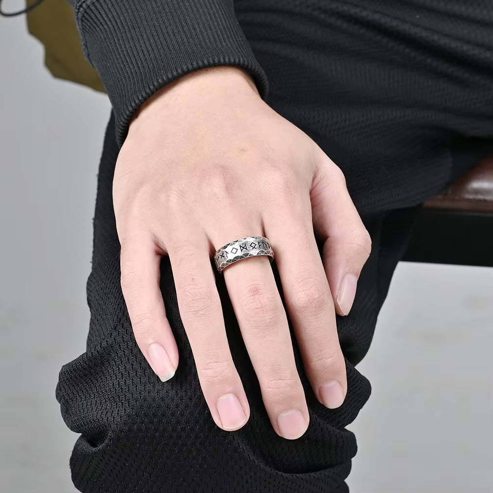 Ragnar Stainless Steel Runes Ring