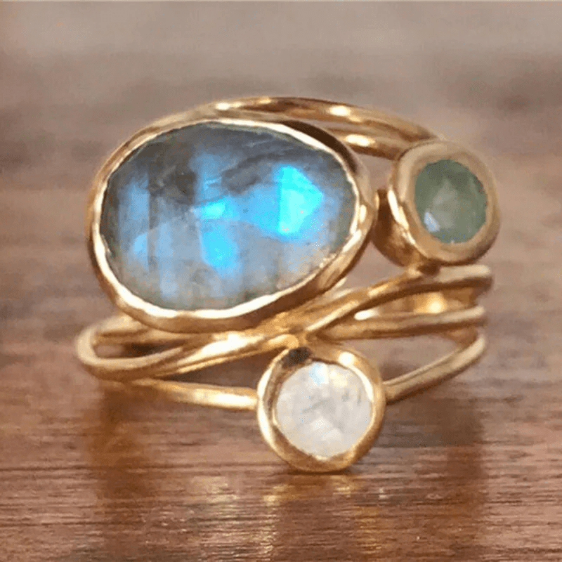 Aurelio Crystal Gold Statement Ring