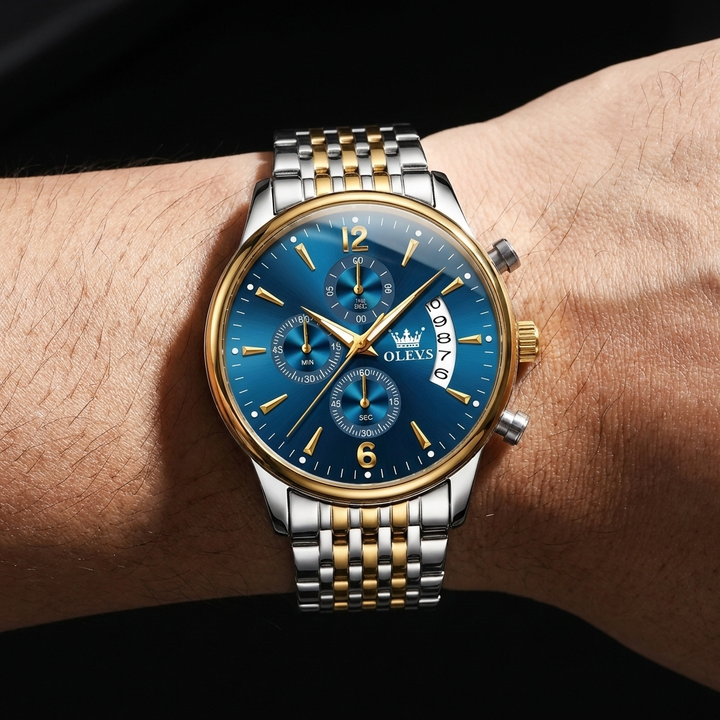Caldwell Moon Phase Stainless Steel Watch