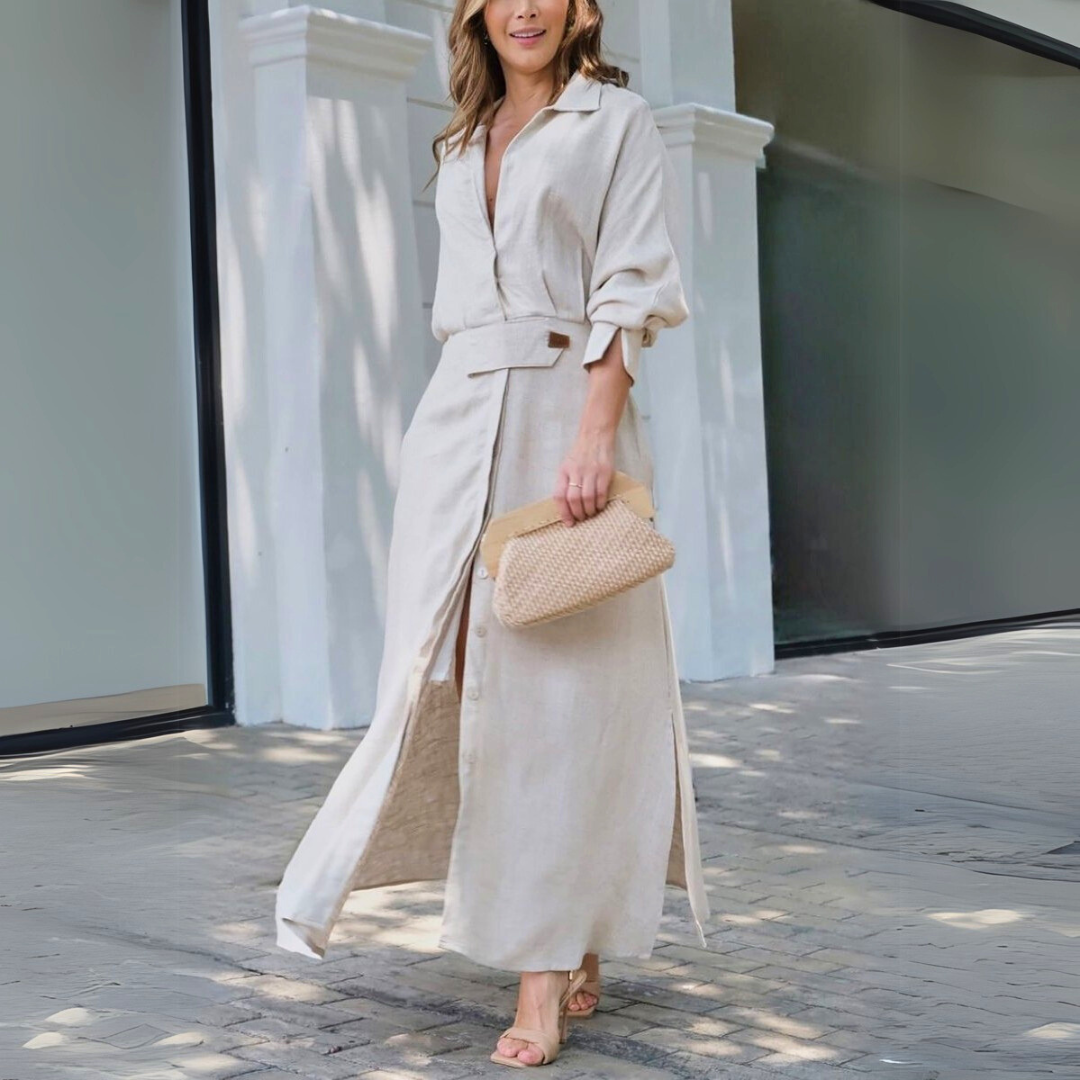 Celeste V-Neck Flowing Maxi Dress