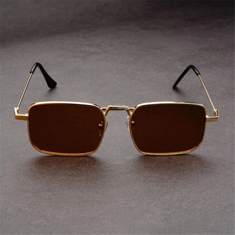 Hudson Rectangular Metal Sunglasses