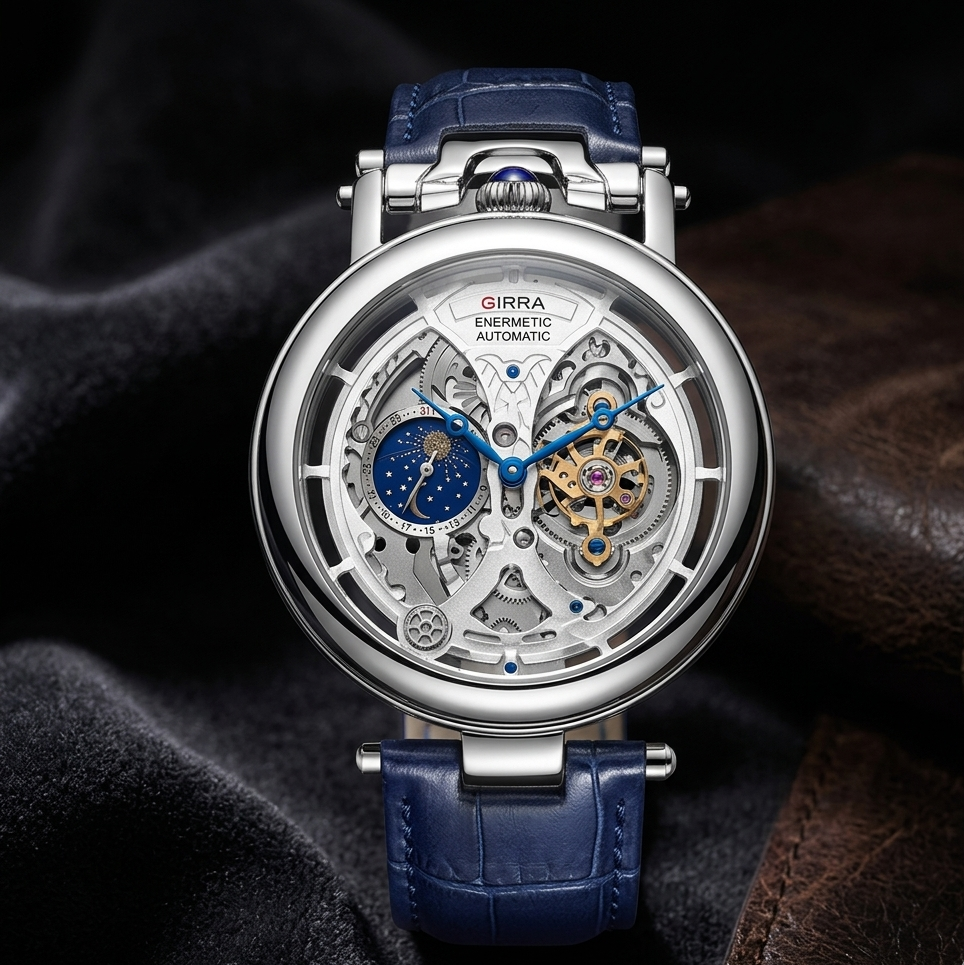 Hastings Skeleton Dial Moon-Phase Mechanical Watch