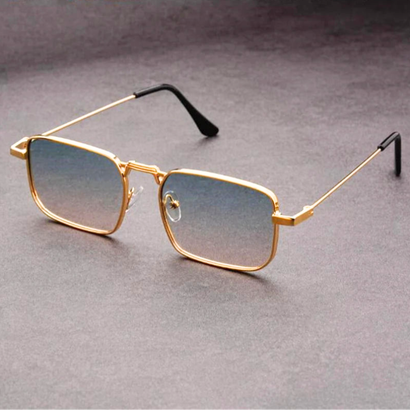Hudson Rectangular Metal Sunglasses