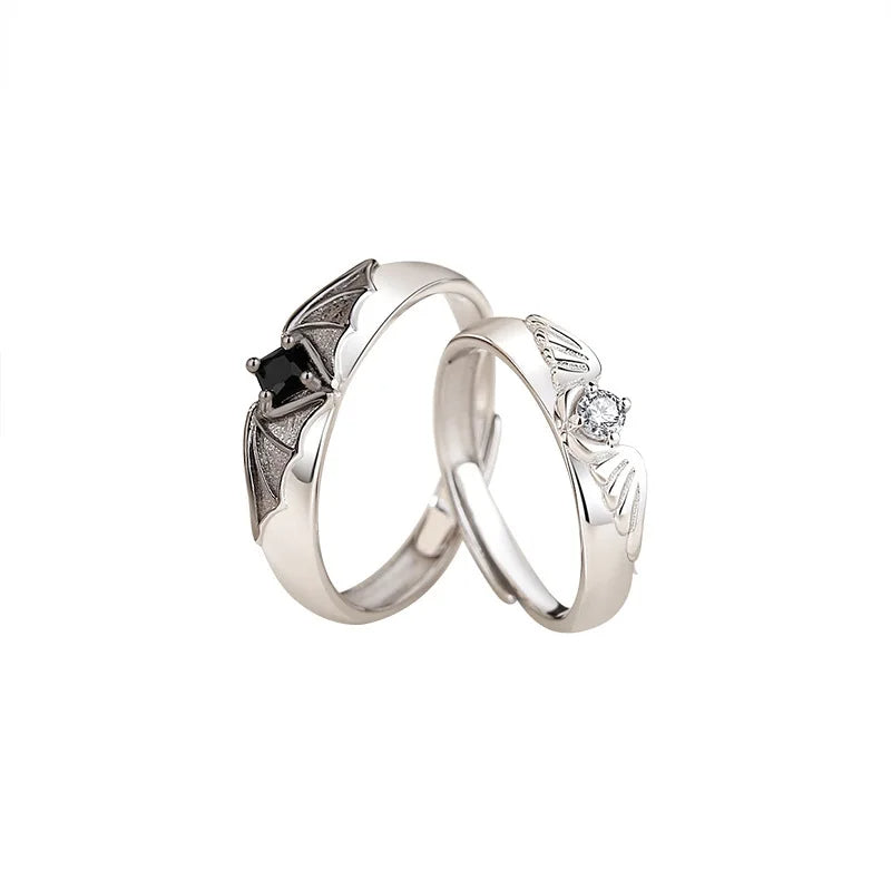 Celestial Adjustable Crystal Couple Rings Set of 2