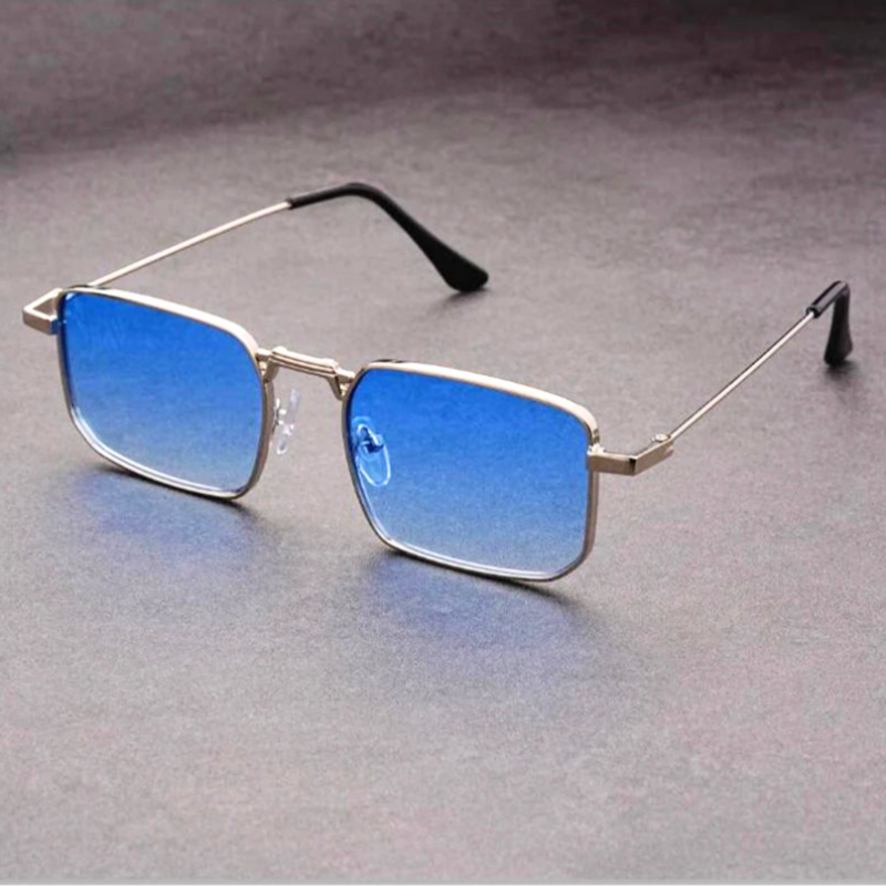 Hudson Rectangular Metal Sunglasses