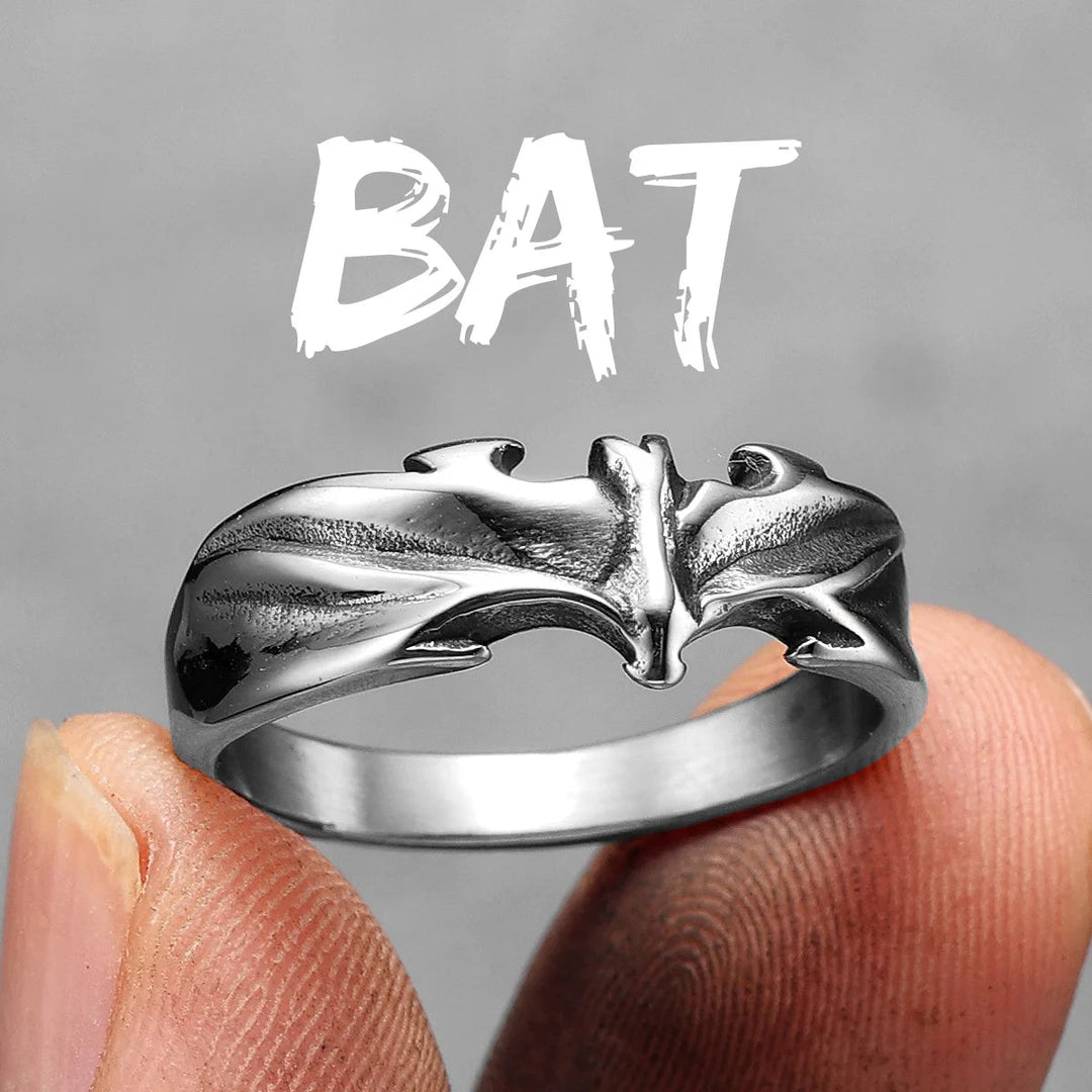 Gotham Stainless Steel Bat Ring