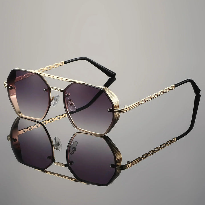 Monarch Gold-Accent UV400 Sunglasses