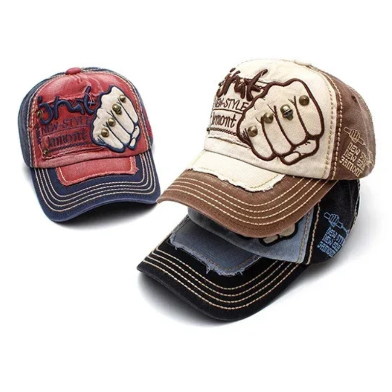 Rebel Embroidered Fist Denim Cap