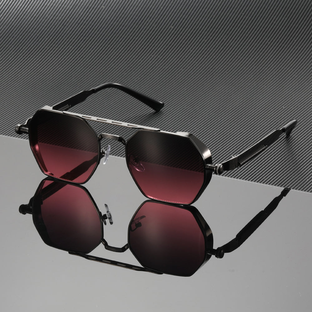 Meridian Gold-Metal Gradient Sunglasses