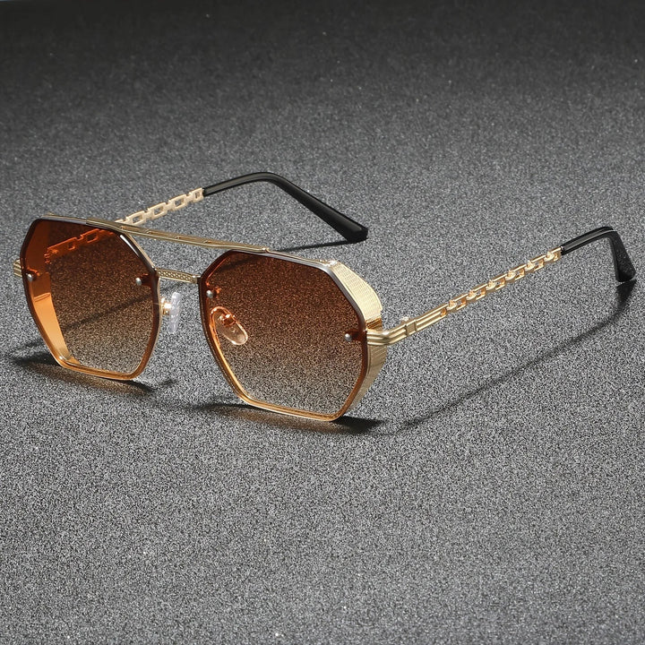 Renzo Hexagonal Metal Sunglasses