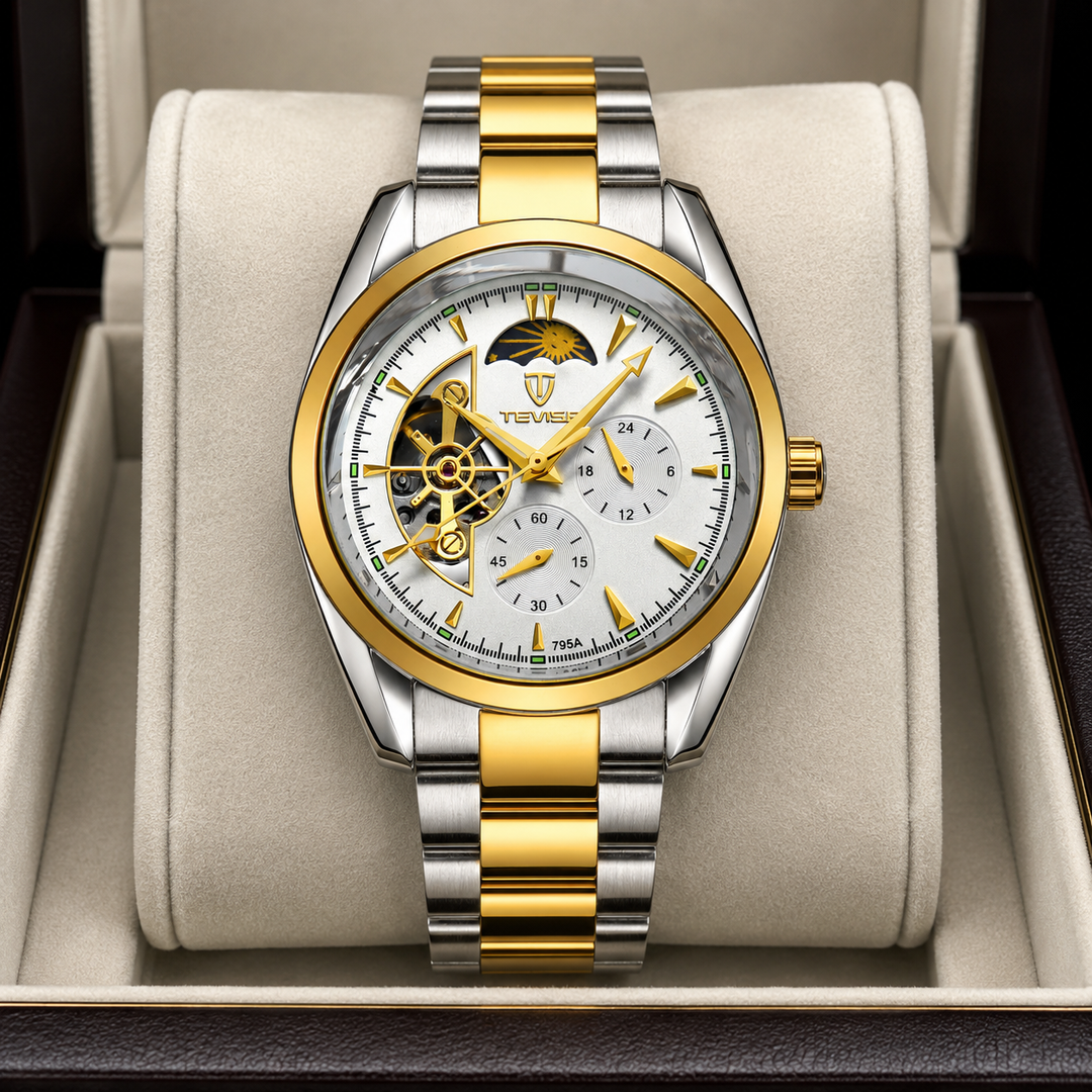 Meridian Automatic Skeleton Moon Phase Watch