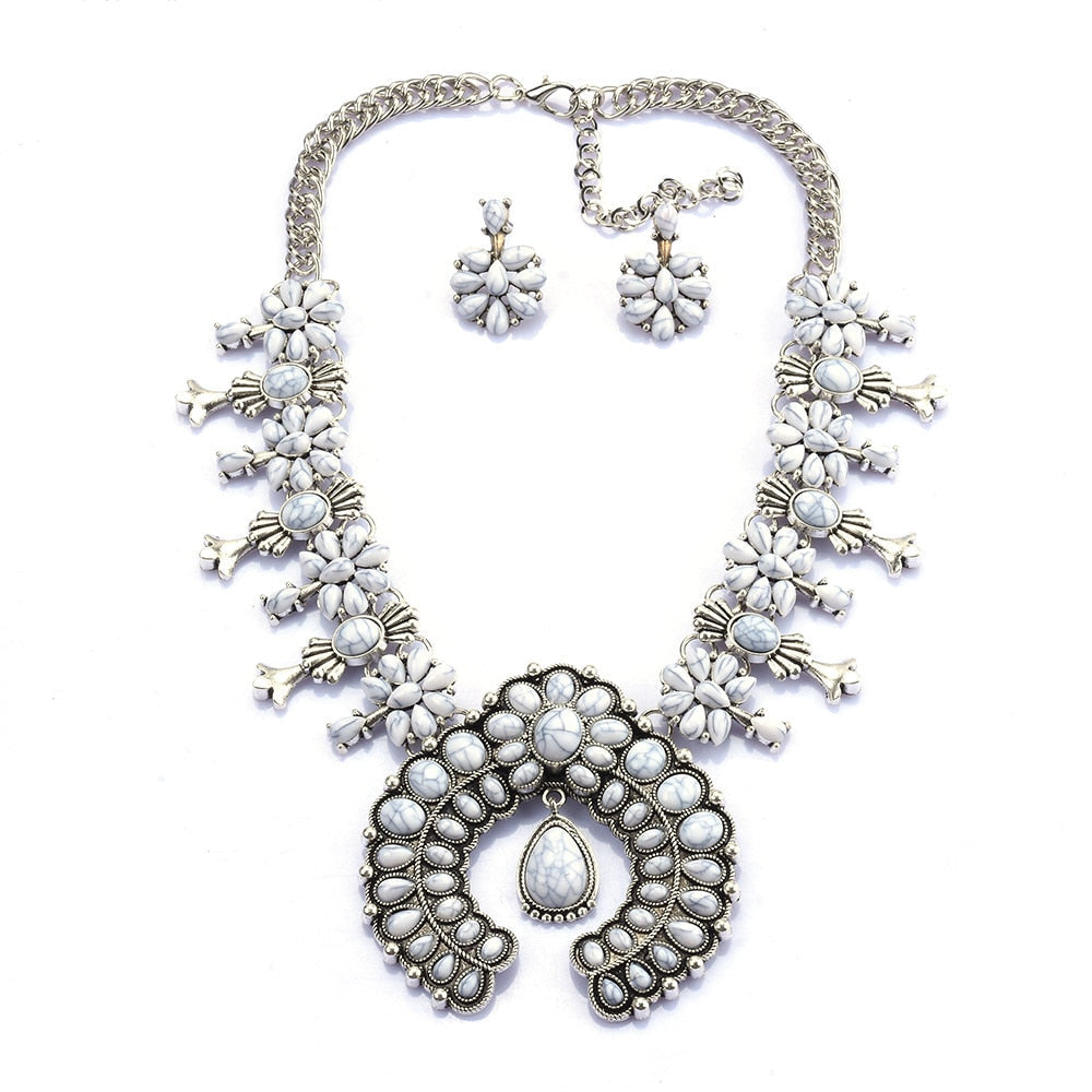 Celeste Turquoise Blossom Necklace Set