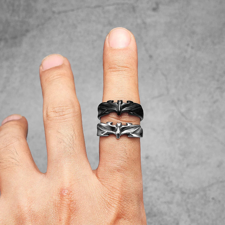 Gotham Stainless Steel Bat Ring