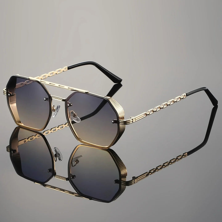 Monarch Gold-Accent UV400 Sunglasses