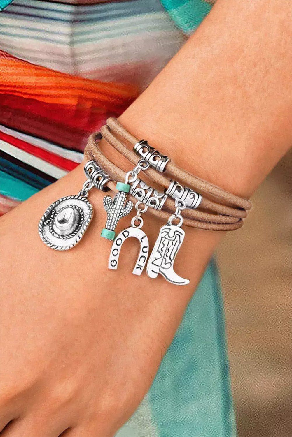 Fortuna Multi-Layered Cactus Charm Bracelet