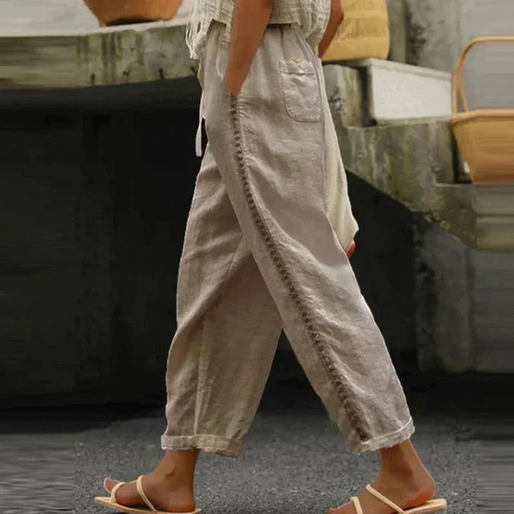 Nola High-Waist Tapered Linen Pants