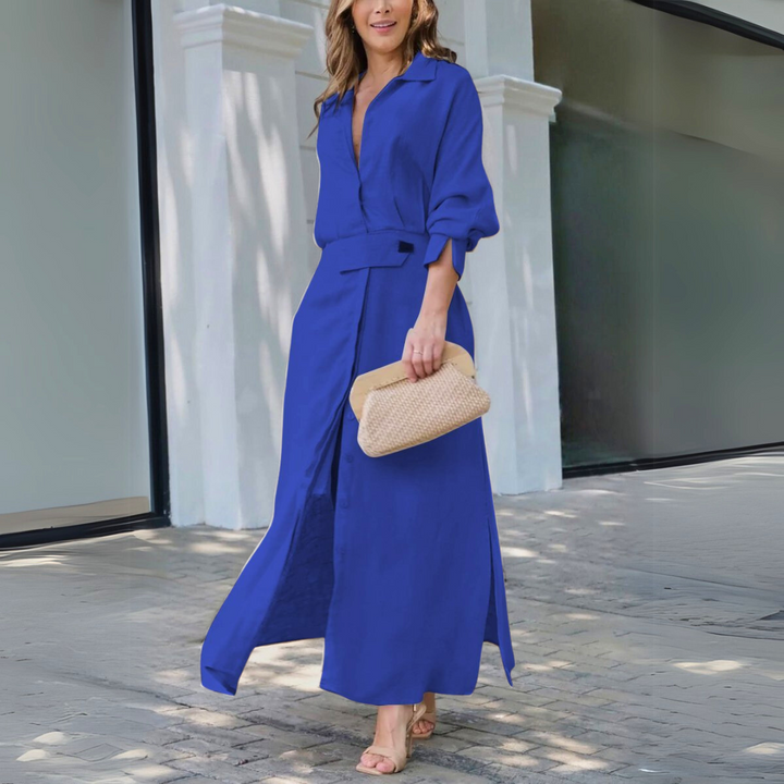 Celeste V-Neck Flowing Maxi Dress