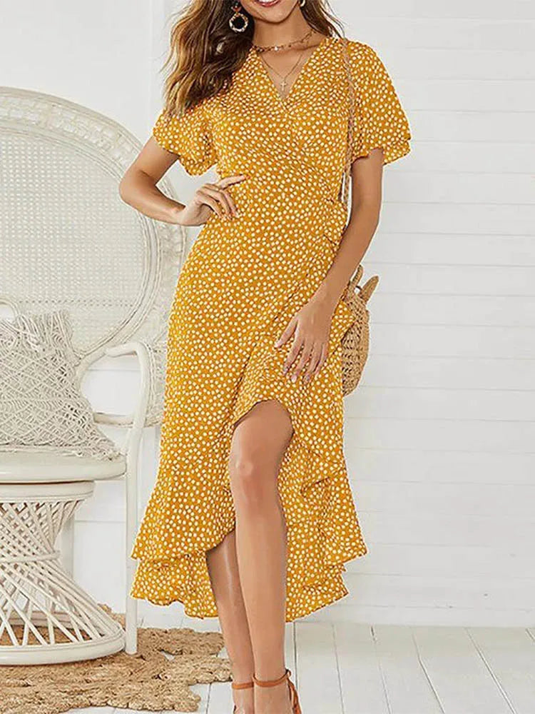 Valeria Floral V-Neck Maxi Dress