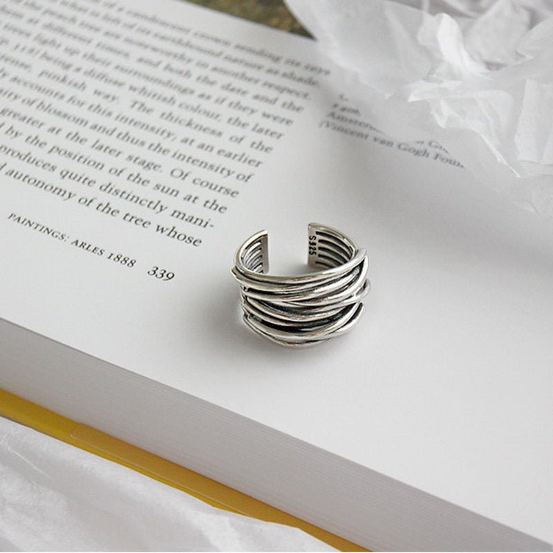 Aurelia Sterling Silver Adjustable Layered Ring