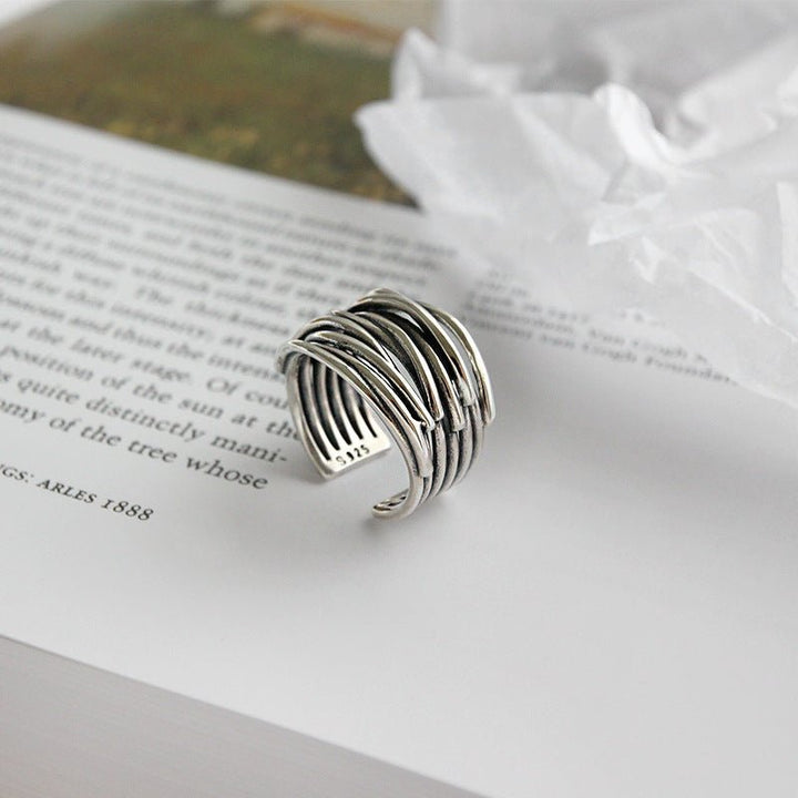 Aurelia Sterling Silver Adjustable Layered Ring