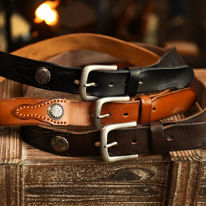 Ranchland Leather Cowskin Belt