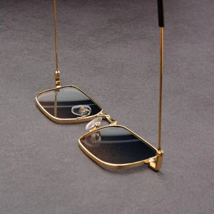 Hudson Rectangular Metal Sunglasses