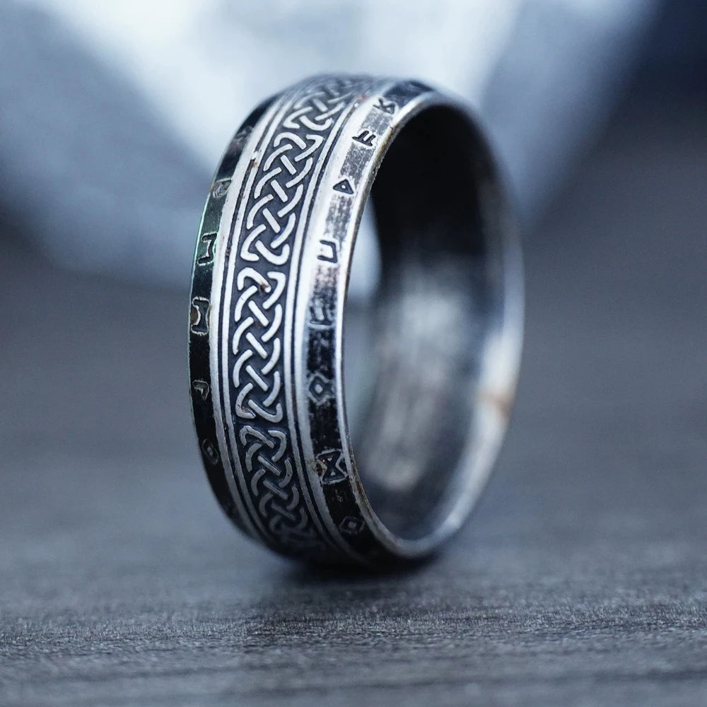 Ragnar Stainless Steel Runes Ring