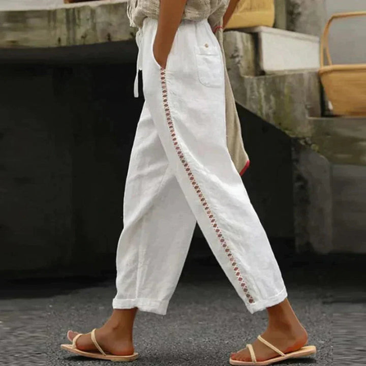 Nola High-Waist Tapered Linen Pants