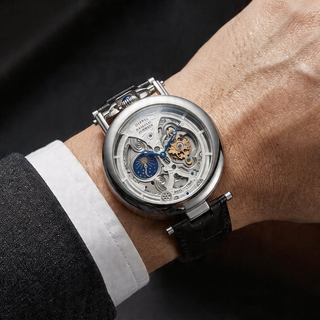 Hastings Skeleton Dial Moon-Phase Mechanical Watch