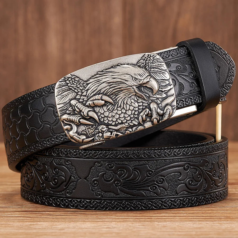 Harland Split Leather Western Buckle Belt