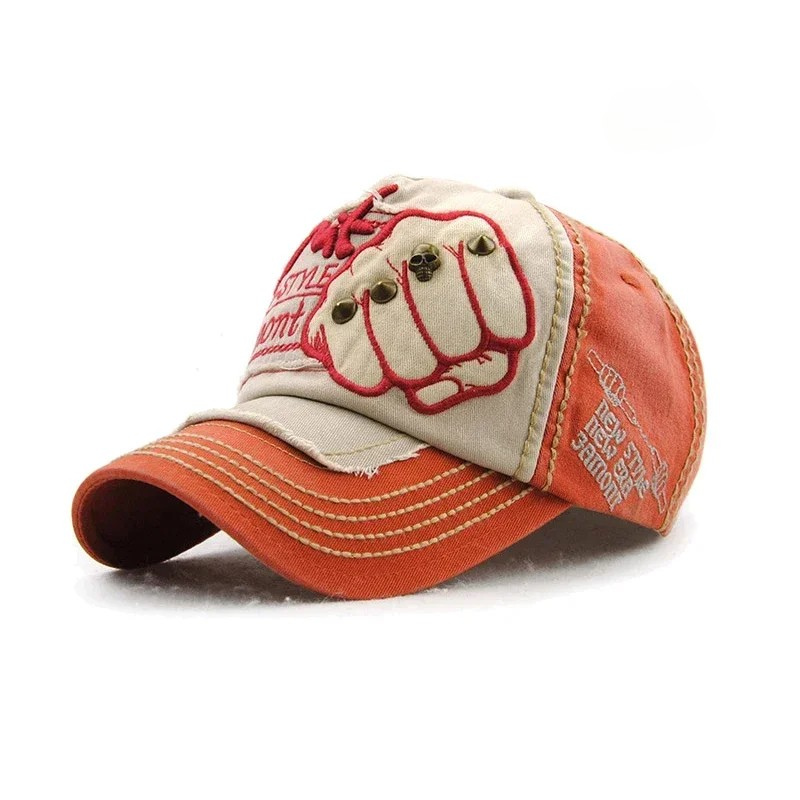 Rebel Embroidered Fist Denim Cap