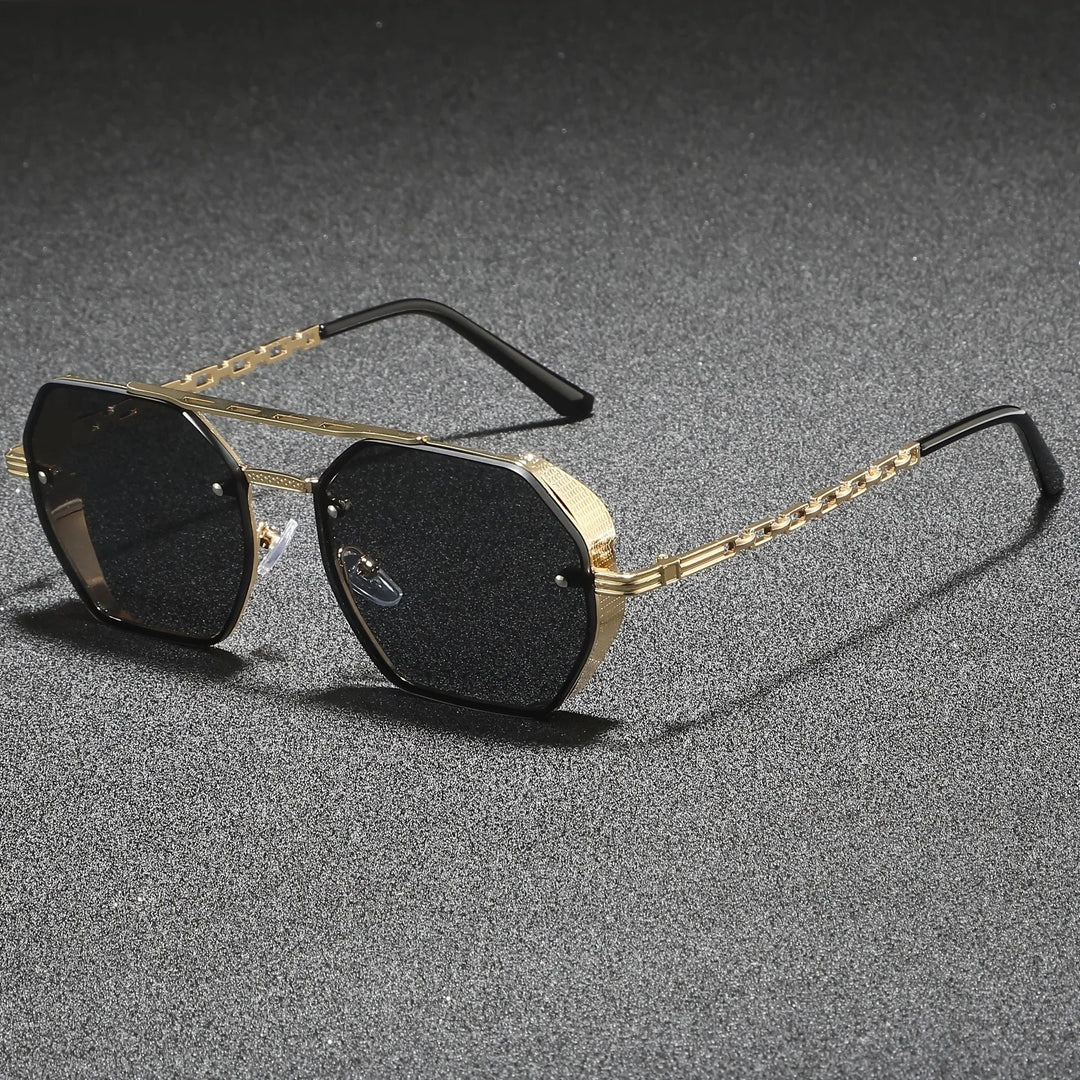 Renzo Hexagonal Metal Sunglasses