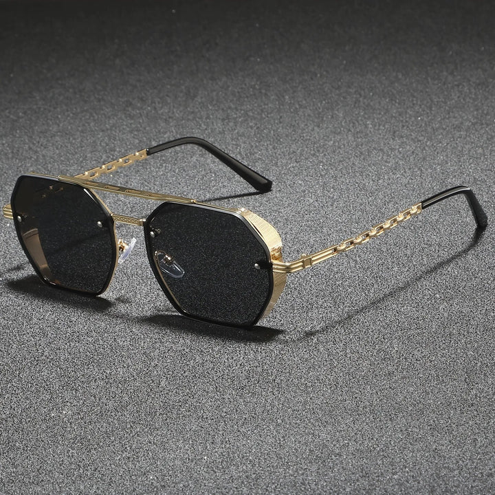 Renzo Hexagonal Metal Sunglasses