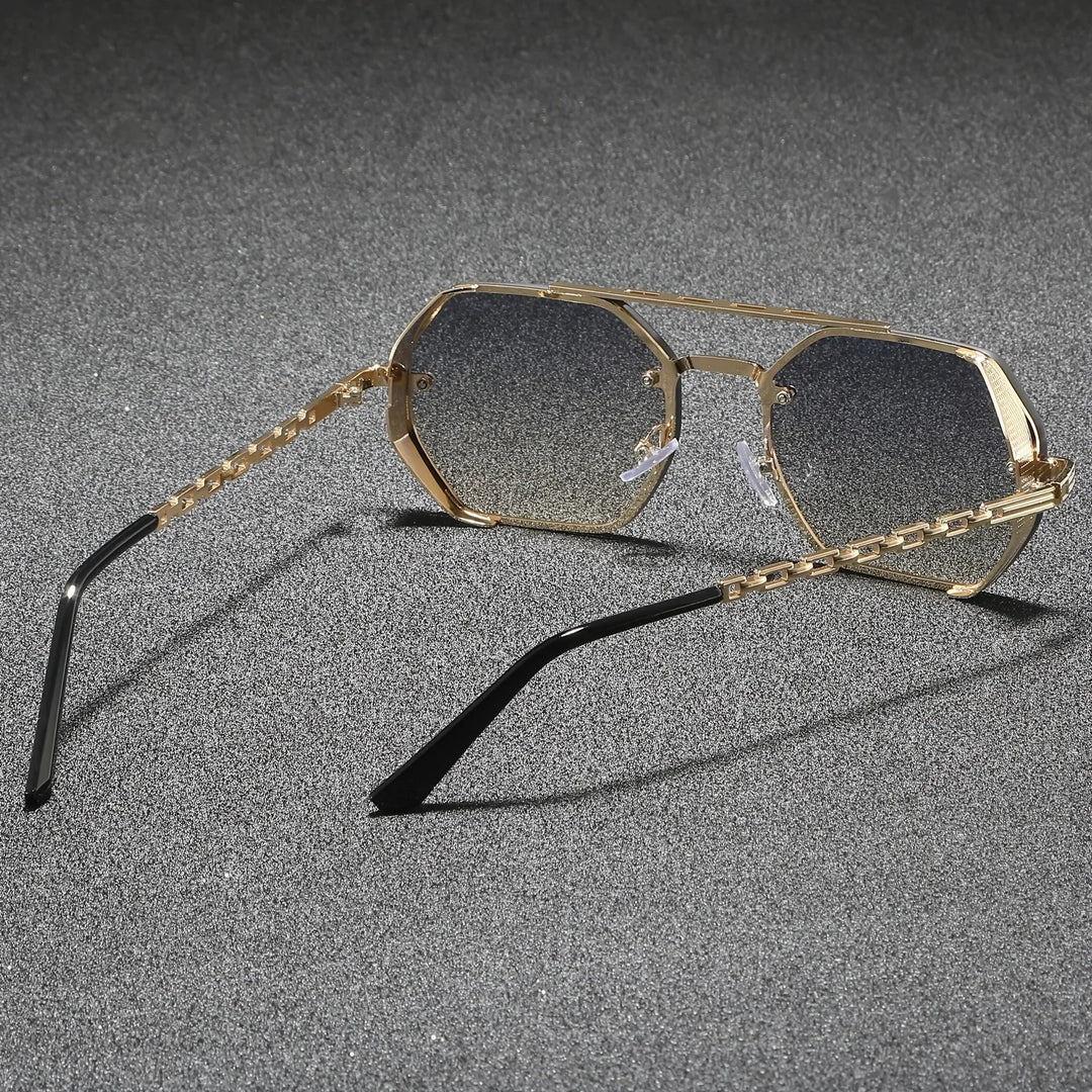 Renzo Hexagonal Metal Sunglasses