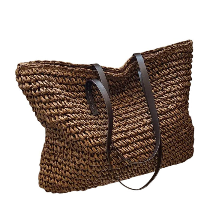 Solana Spacious Straw Beach Bag
