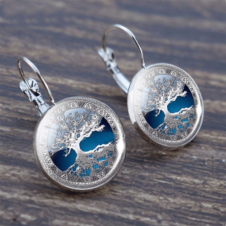 Celestia Silver Tree of Life Hoop Earrings