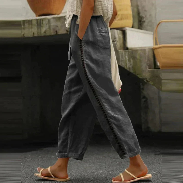 Nola High-Waist Tapered Linen Pants