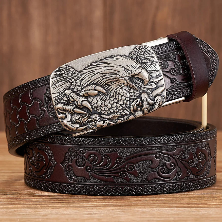 Harland Split Leather Western Buckle Belt