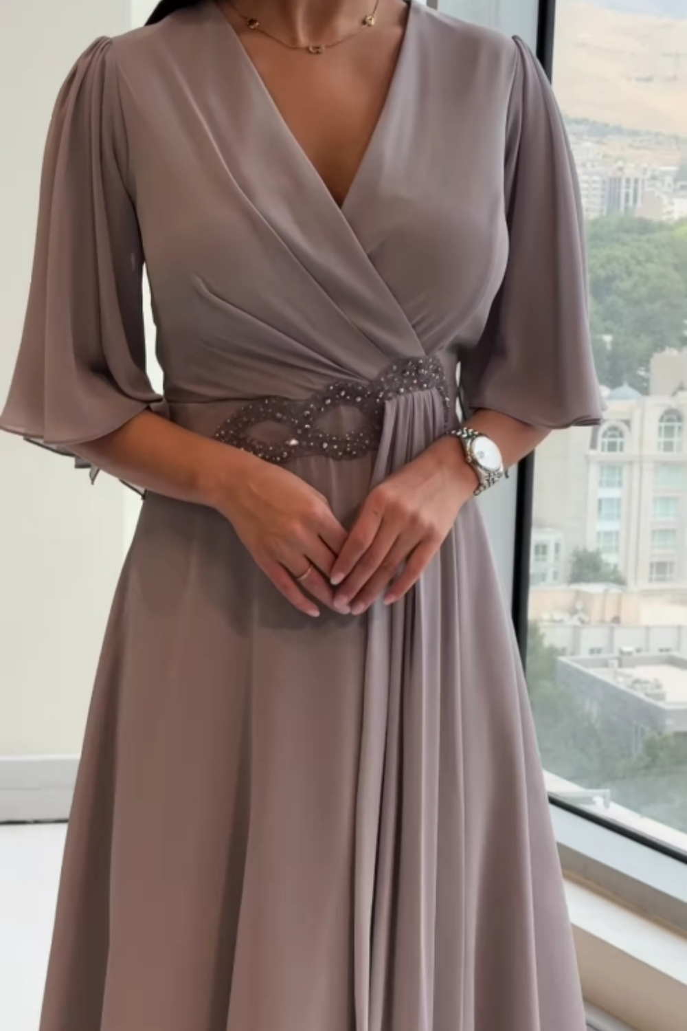 Savina V-Neck Maxi Dress