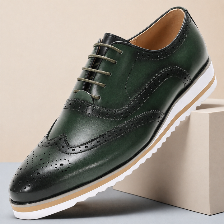 Hudson Genuine Leather Wingtip Oxford Shoes